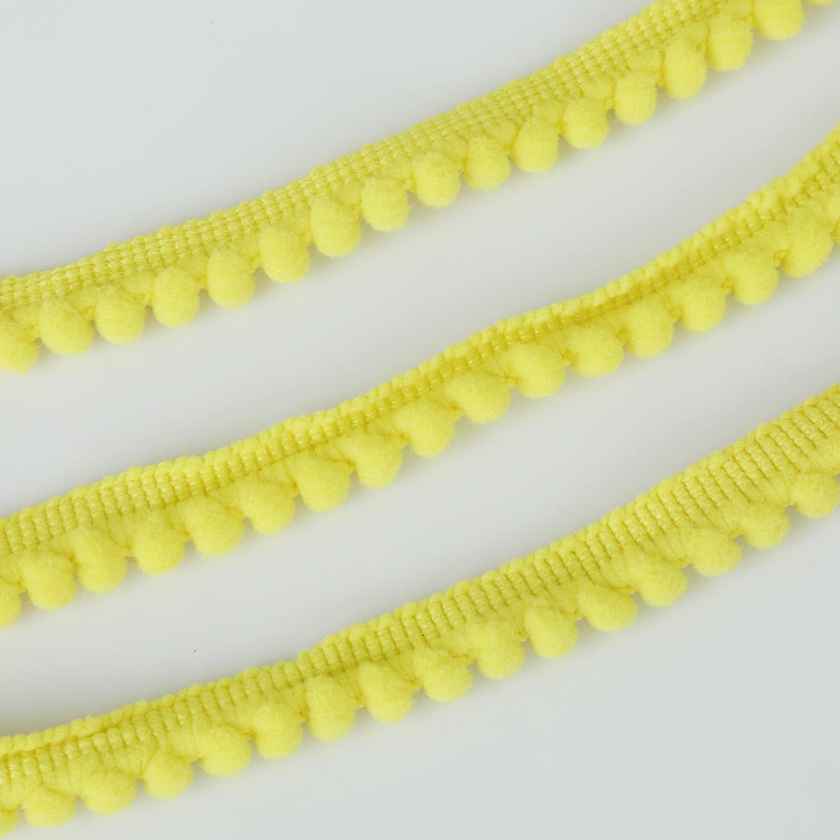 5 Yards Spitze Stoff Nähen Zubehör Pompom Trim Quaste Ball Fringe Band DIY Material Bekleidung 5mm gelb
