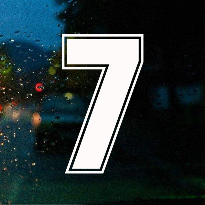 Zahlen 7 Racing Nummer Aufkleber Helm Racing Vinyl Cut Aufkleber Motorrad Zubehör Auto Aufkleber heigh 10cm