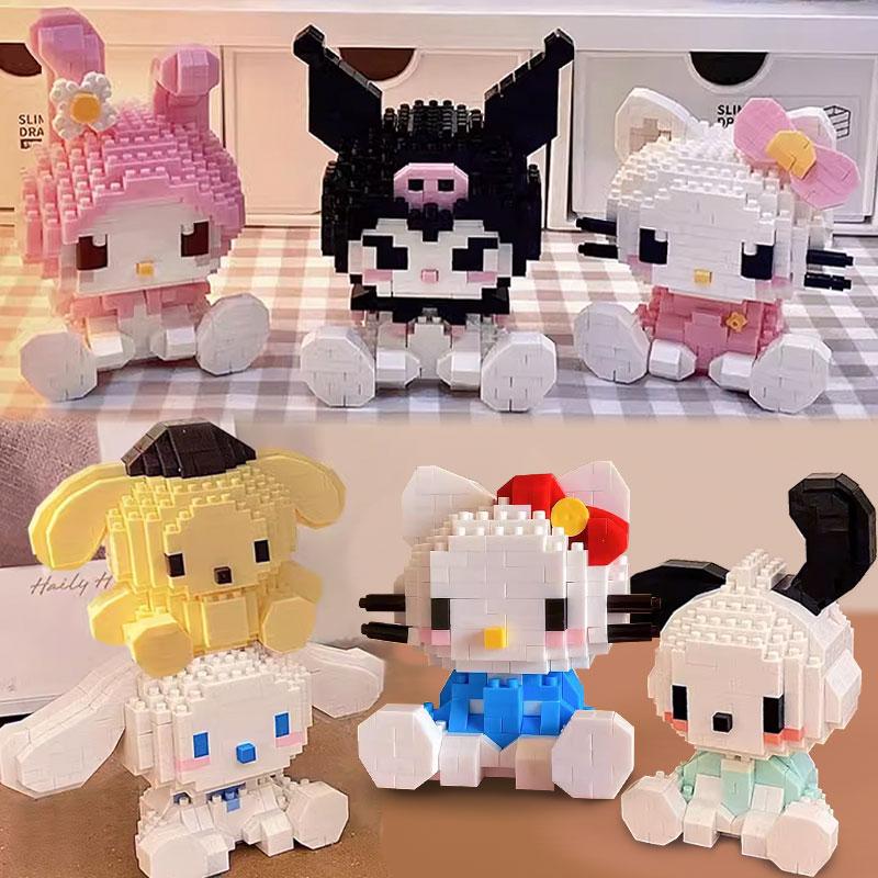 KEEPPLEY Sanrio Anime Hello Kitty My Melody Cinnamoroll Pompompurin Kuromi Bausteine Mädchen Kind Feiertag Weihnachtsgeschenk original box