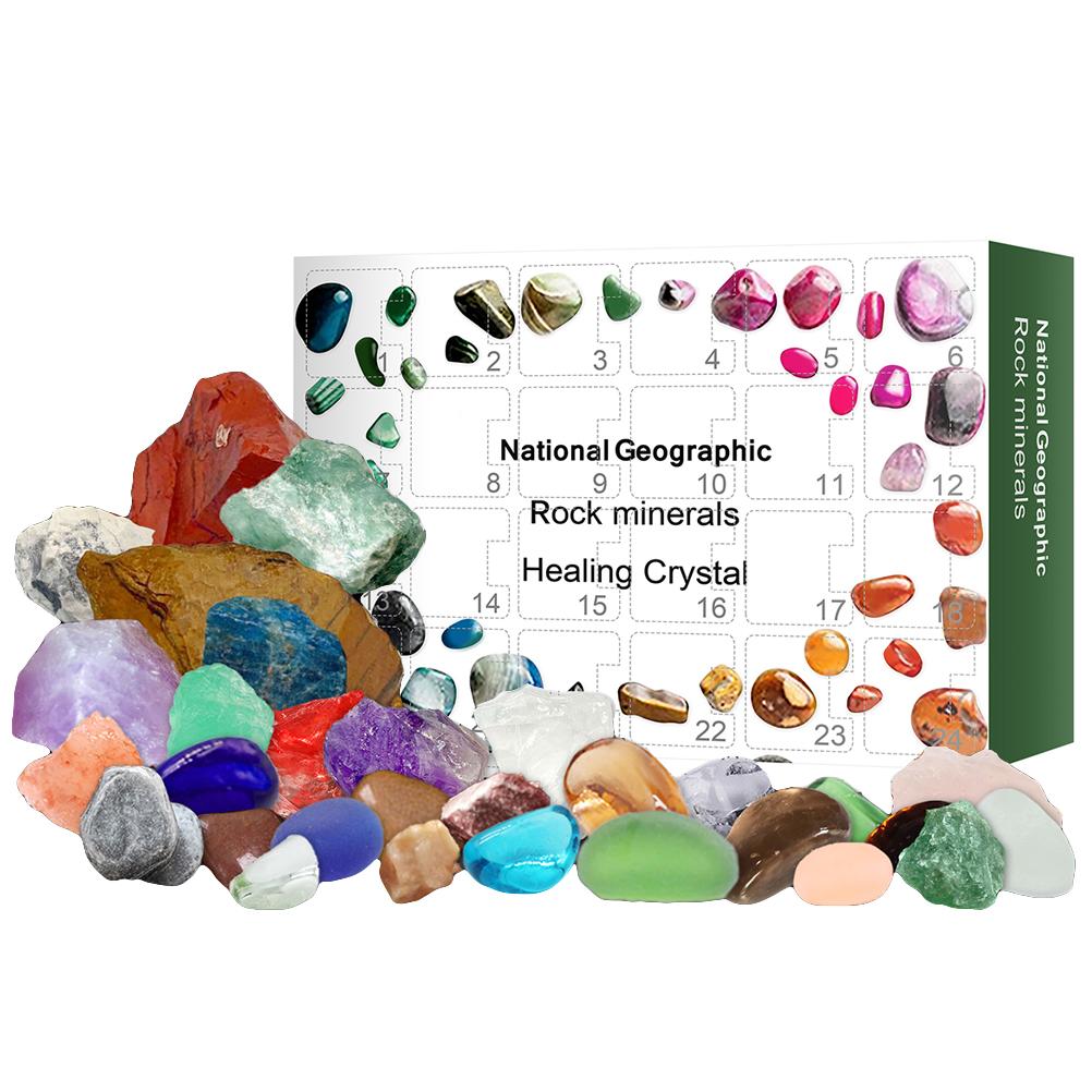 Weihnachts-Adventskalender Spielzeug 24 Tage Weihnachten Erz Spielzeug Mineral Geschenkbox Spielzeug Geologisch