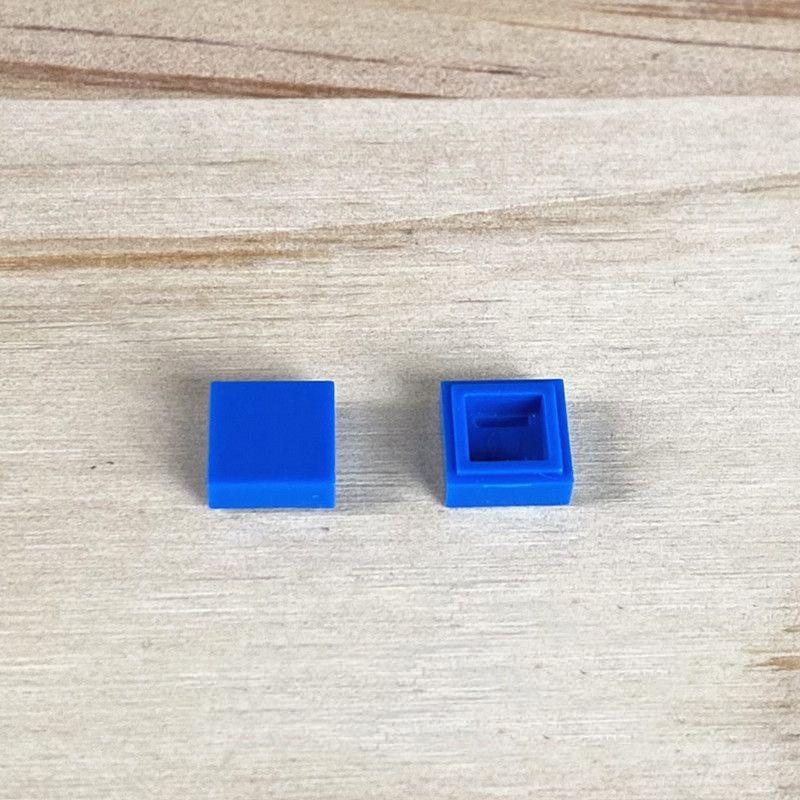 200 STÜCKE 1x1 Ziegel Flache Fliesen Glatte 1*1 Bausteine ​​DIY Pädagogisches Kreative Teile Spielzeug für Kinder Kompatibel 3070 blau