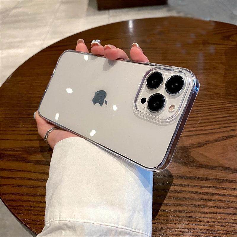 Luxuriöse transparente PC-Hülle aus Hartplastik für iPhone 16 15 14 13 12 Mini 11 Pro Max X XR XS 5 6 7 8 Plus SE Stoßfeste kristallklare Abdeckung iPhone 6 Plus/6S Plus transparent