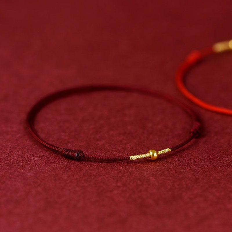 Mode handgemachte Armband rotes Seil Glück Armreif Frauen Männer beste Armband Fußkettchen Anklet wein rot