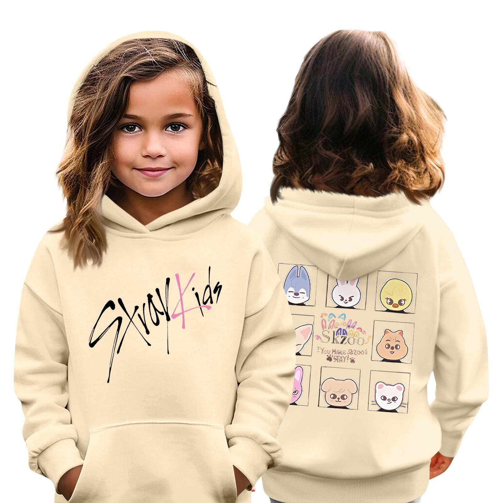 Kindermode Casual Top Stray Kids Korean Combo Printed Pullover Sweatshirt 150