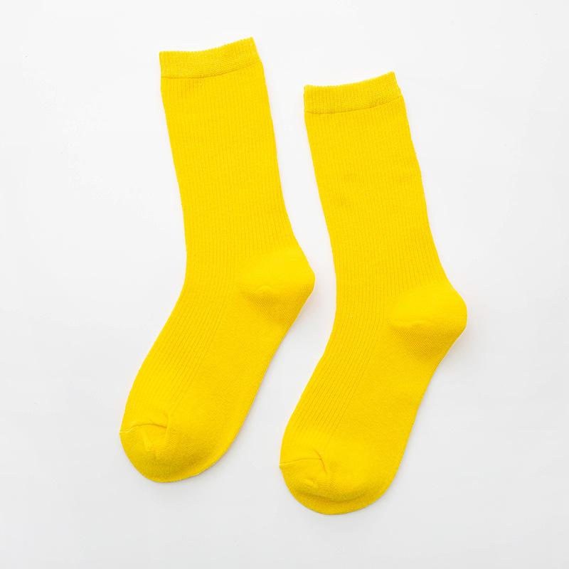 Mode Candy Farbe Stapel Socken Baumwolle Gemütliche Mädchen Studenten Socken Frauen Damen Casual Weiche Socken GZW gelb