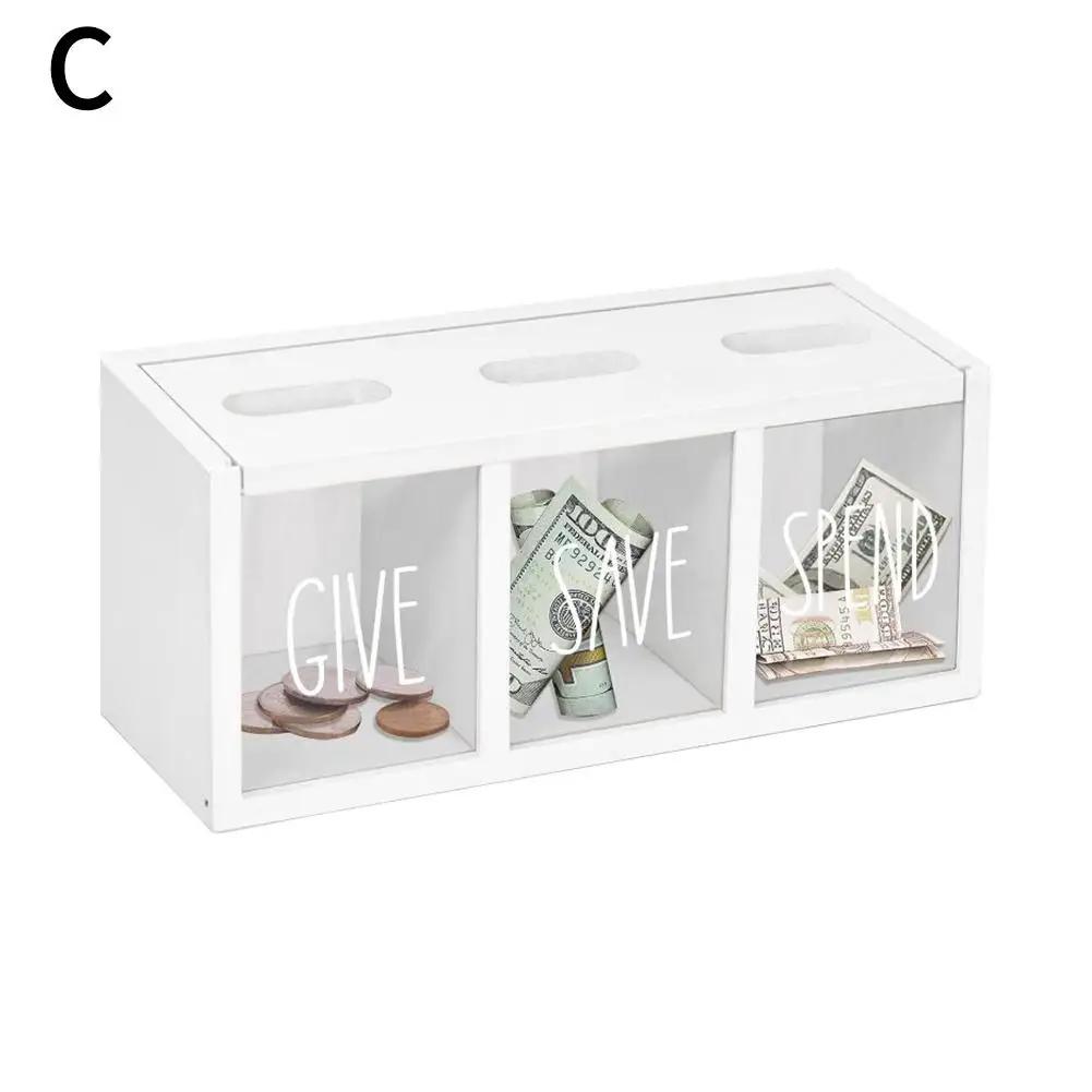 Holz personalisierte Kinder Spardose Familie Spardose Geld Box Bargeld täglich Geld ausgeben Sparschwein Kid Stor white