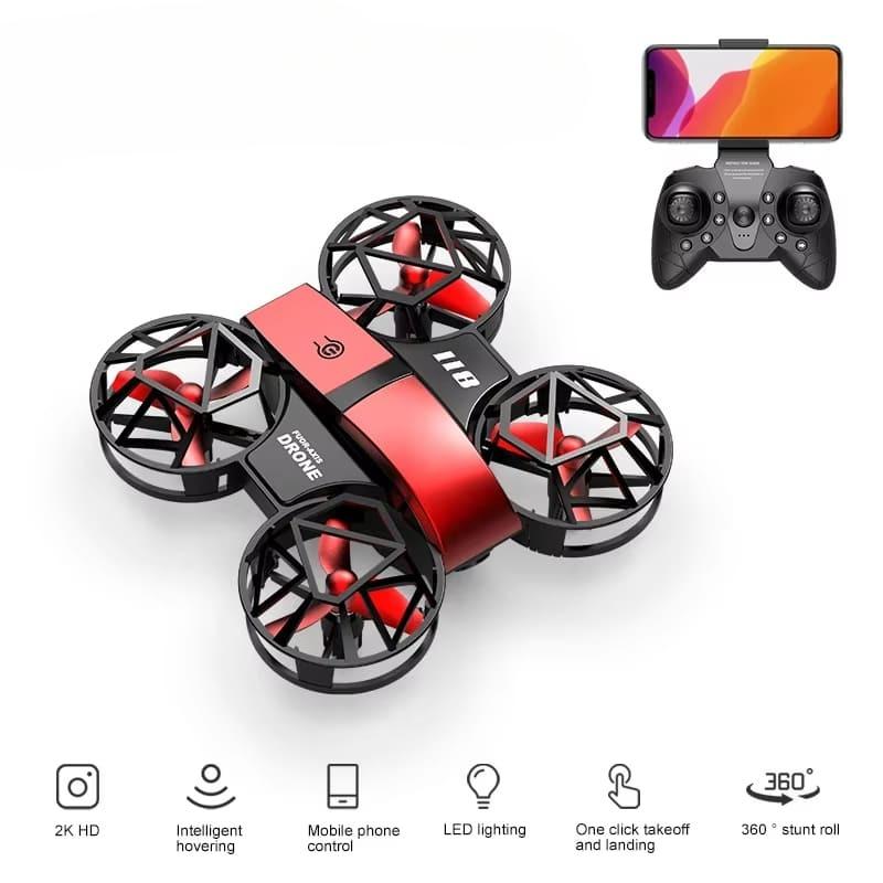 Neue Mini-Drohne 4k Professionelle HD 1080P Weitwinkelkamera WiFi FPV Fernbedienungsdrohne Höhenhaltung 8000m Drohne Kinderspielzeug Geschenk Kinder Without camera 1 B rot