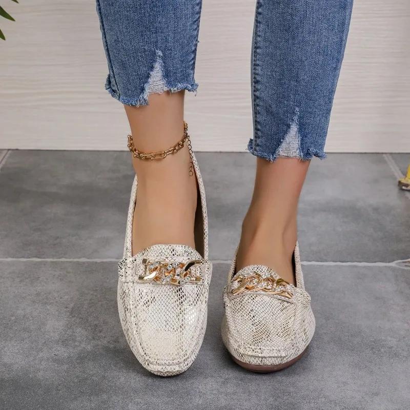 Mode 2024 Markenschuhe für Damen Slipper Damen Ballerinas Mode Metalldekoration Tägliche Ballerinas Damen Hoch Neu Übergröße Flach Niedrige Absätze 42 gold
