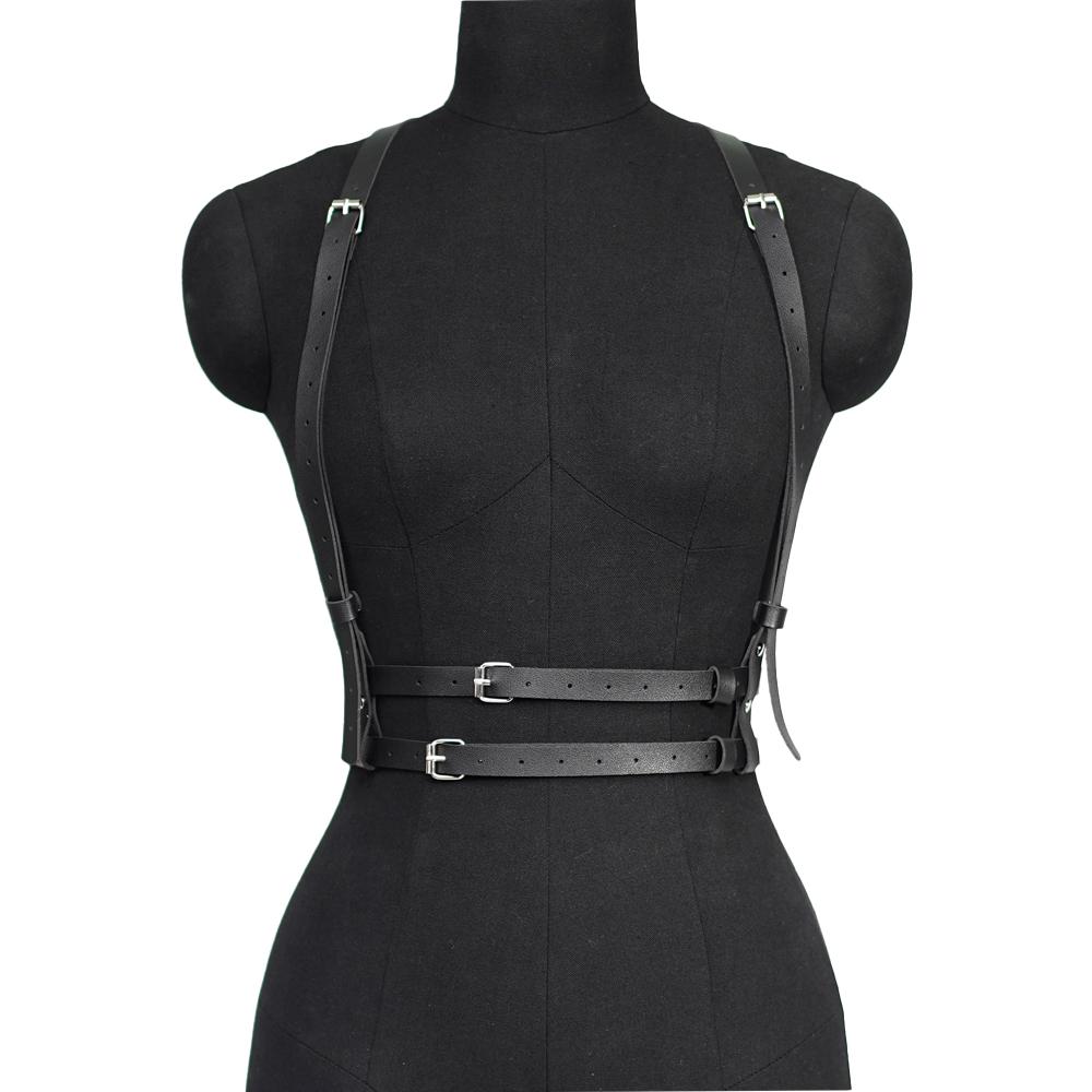 Mode Harness Gürtel Harness Korsett Leder Dessous Bondage Dessous Körper Harness Fetisch Kleidung Gothic Hosenträger für Frauen Ajustable black
