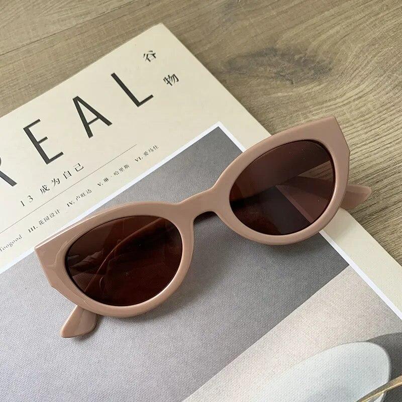 Retro Koreanische Frauen Sonne Sonnenbrille Mode Makaron Unisex Oval Brillen Cat Eye Sonnenbrille Augenschutz Brillen Oculo De Sol