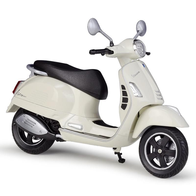 WELLY 1/12 2020 Vespa GTS Super Legierung Freizeit Motorrad Modell Metall Straßen Motorräder Modell Simulation Kinderspielzeug Geschenk weiß
