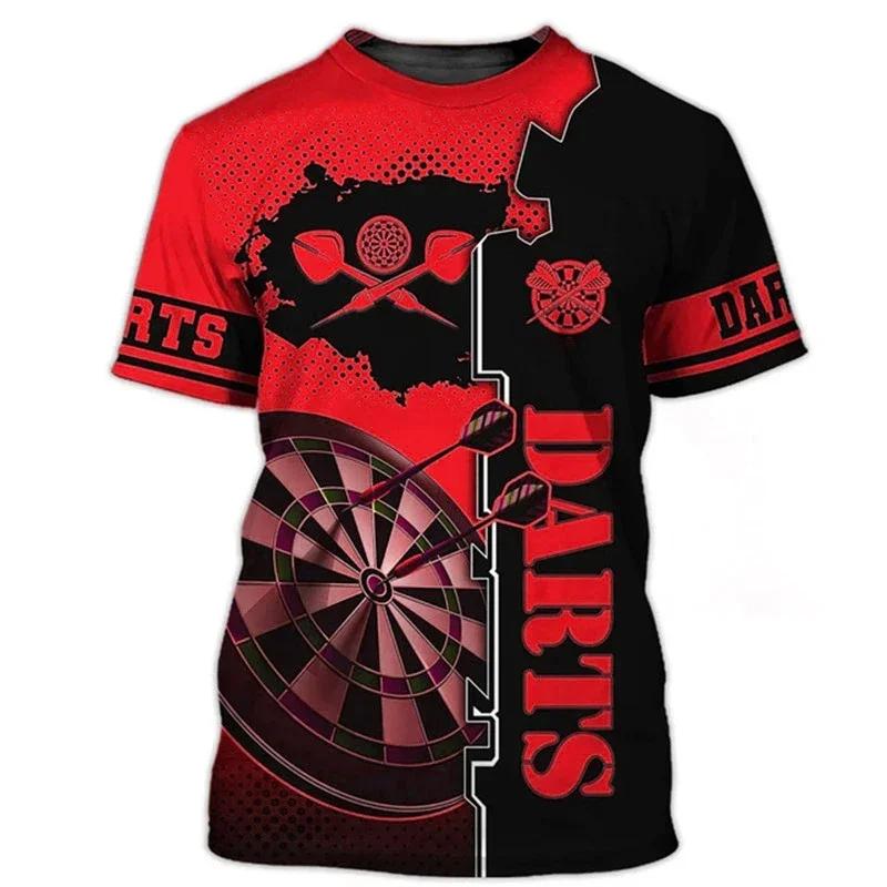 Darts-Spiel-T-Shirt 3D-Druck Sommer Männer Frauen Kurzarm-T-Shirts Streetwear O-Ausschnitt Dart Turntable Mode Unisex-Kleidung 4XL