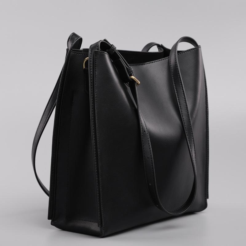 Europäische und Amerikanische Eimer Tasche Echtes Leder Pendler Tasche Große Kapazität Damen Tasche Tragetasche Damen Umhänge Tasche Rindsleder Einzel Schulter