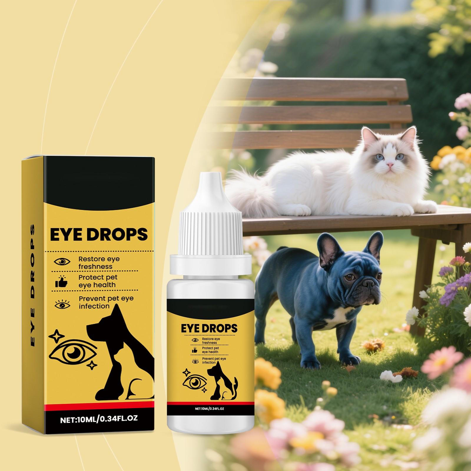 Tier Augentropfen Für Katzen Und Hunde Tränenflecken Sekretverstopfung Reinigungs Pflege Tropfen Für Haustier Katzen Und Hunde Universell(10ml) One Size white