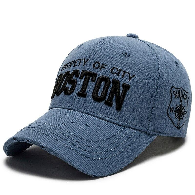 NORTHWOOD Hip Hop BOSTON Brief Baseball Caps Männer Frauen Snapback Hüte Baumwolle Golf Cap Papa Hut Trucker Cap 56-60 cm blau