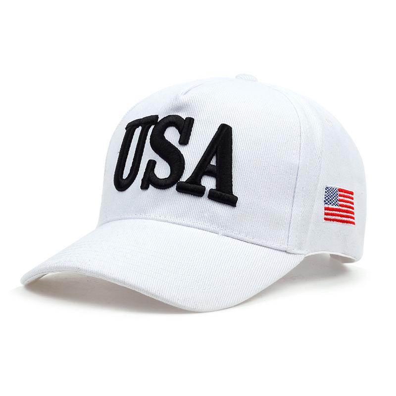 45 Hüte Marke Hut USA Flagge Caps Männer Frauen Baseball Kappe USA Männer Frauen Golf Kappe Hüte Outdoor Hüte weiß