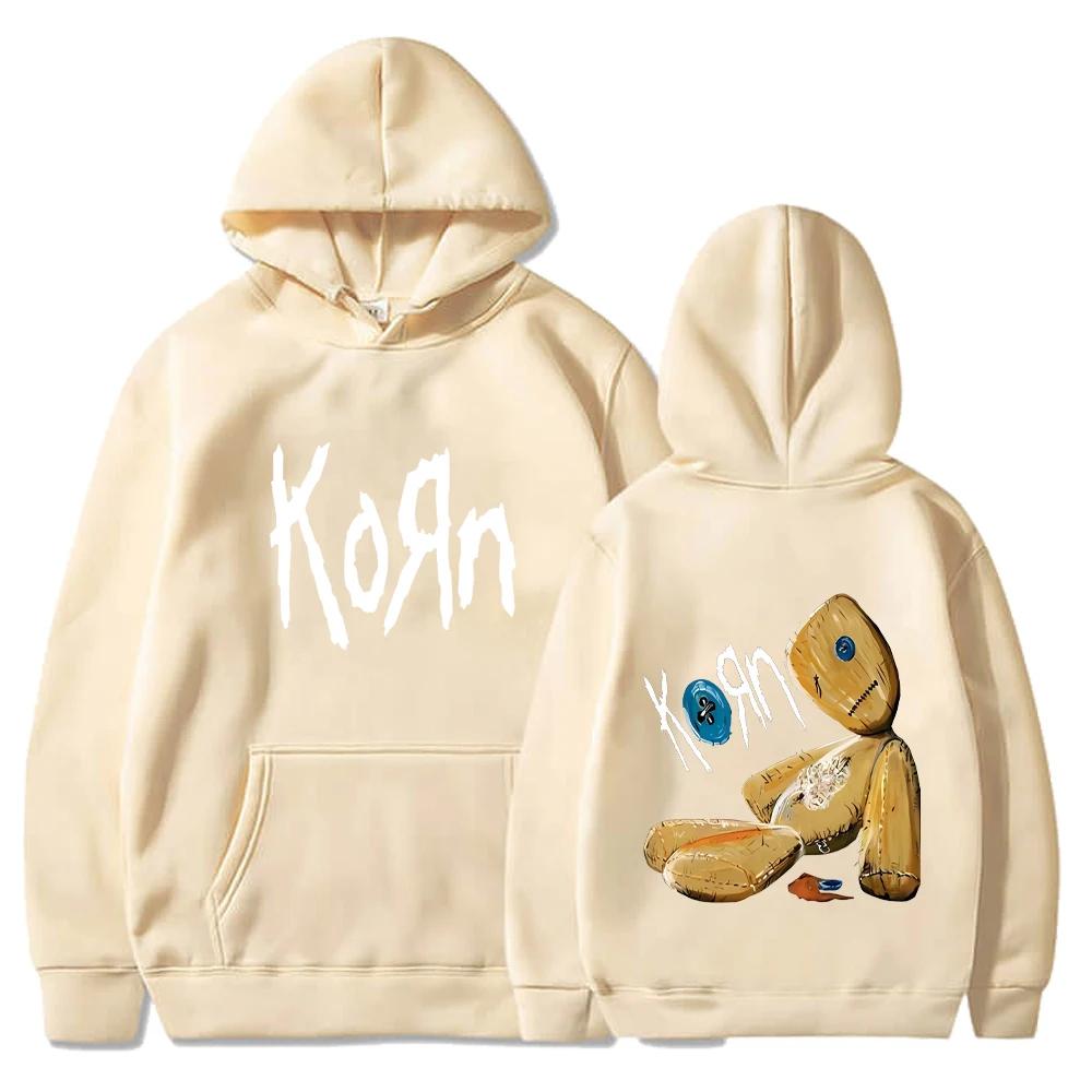 Korn Rock Band Hoodies Frühling Herbst Pullover Herrenmode Bedrucktes Kapuzenpullover Lockere Lässige Tägliche Streetwear Pullover Tops 4XL khaki