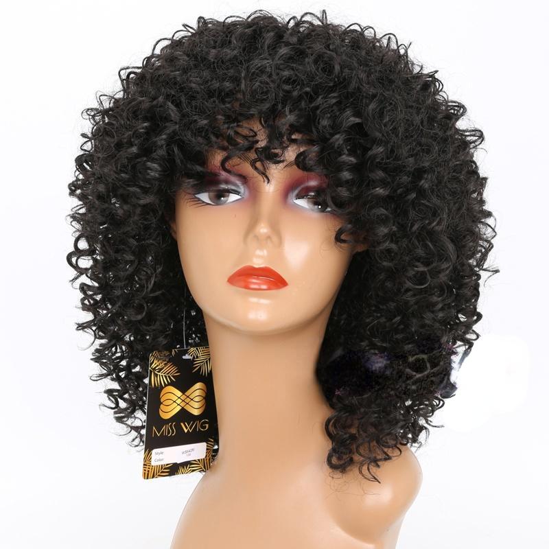 LISI HAIR Afro-Damenmode, kurze, verworrene, lockige Perücke, Kunstfaser-Perücke, Schwarz, Grau, Blond, Braun, Farbe, Perücke für Frauen