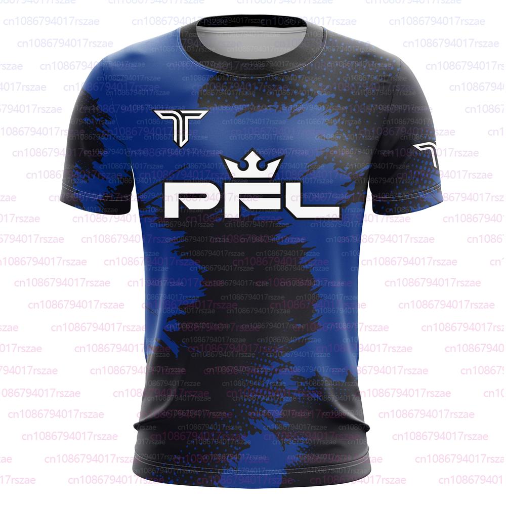 PFL Walk 2025 Boxen Trikot Herren Sommer Sparring MMA Uniform Kleidung Outdoor Sport Kurzarm Unterstützer T-Shirt Übergroßes Oberteil L königsblau