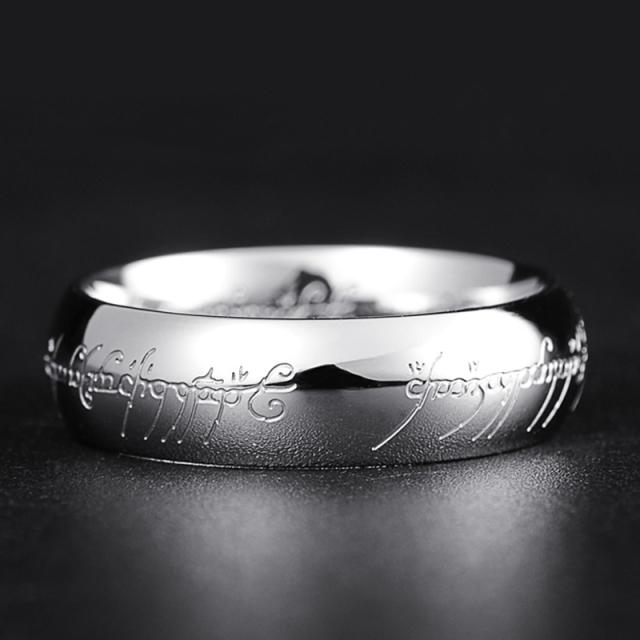 Midi-Ring aus Edelstahl „Ein Ring der Macht“, 3D-geschnitzt, raffinierter Ehering für Liebhaber, Frauen und Männer, Modeschmuck 6