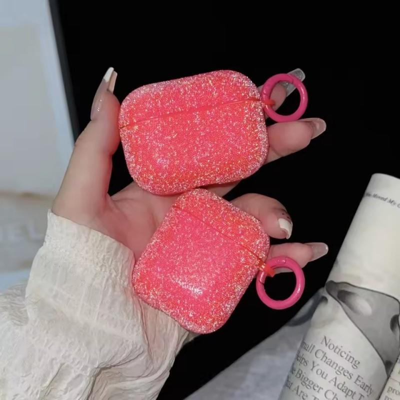 Für Airpods 4 3 2 1 Glitzer Strass Hülle Bling Matt Schutzhülle Für Airpods Pro 2 Bluetooth Kopfhörer Abdeckung AirPods 4 rot