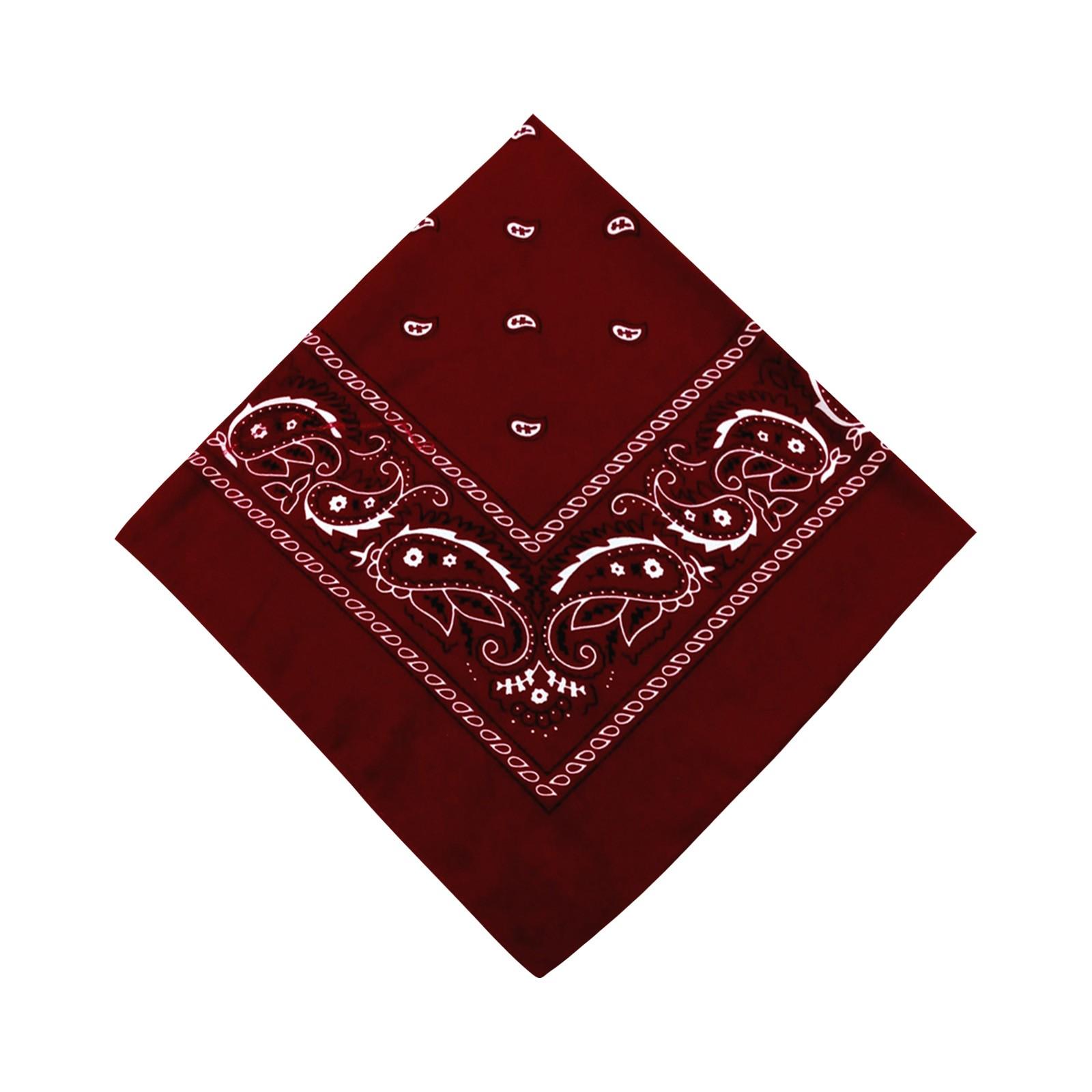 Baumwolle New Tie-Dyed Kopftuch Paisley Scroll Bandana Tie-Dyed Square One Size weinrot
