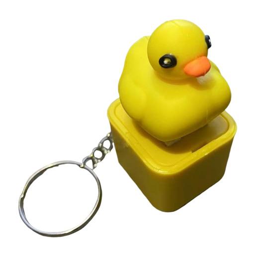 Echsen-Knopf-Schlüsselanhänger Fidget-Spielzeug mit Ton LED-Lichtern Stress Angstabbau Frosch Tastatur Klicker Tragbare Ente Dekompressions-Knopf Sensorisches Spielzeug B