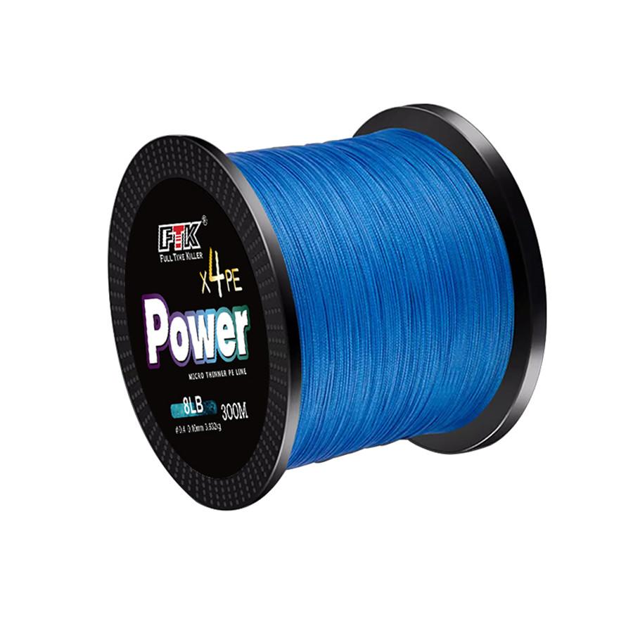 Angelschnur 300M 6 Farbe Geflochtene Angelschnüre 4-Stränge PE Spinning Angelrolle Geflochtene Schnur 300m--0.28mm--32LB blau