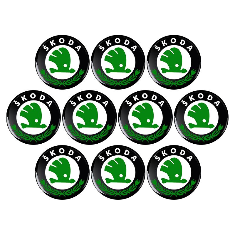 2/5/10 Stück 14MM Fernbedienungs-Autoschlüssel-Aufkleber Emblem Zubehör für Skoda S Skoda Kodiaq Fabia Kamiq Karoq Octavia 3 A5 A7 Scala R Zubehör 10pcs
