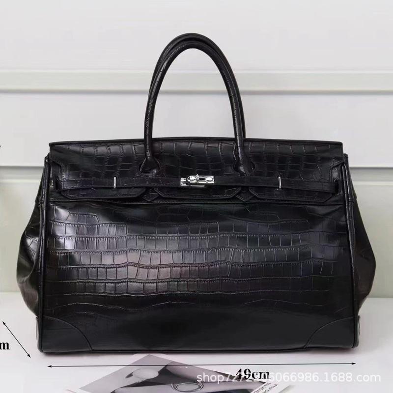 Europäische und amerikanische Mode lässige Leder-Taschen für Herren und Damen personalisierte große Reise-Taschen trendige Handtaschen 48x23x33cm