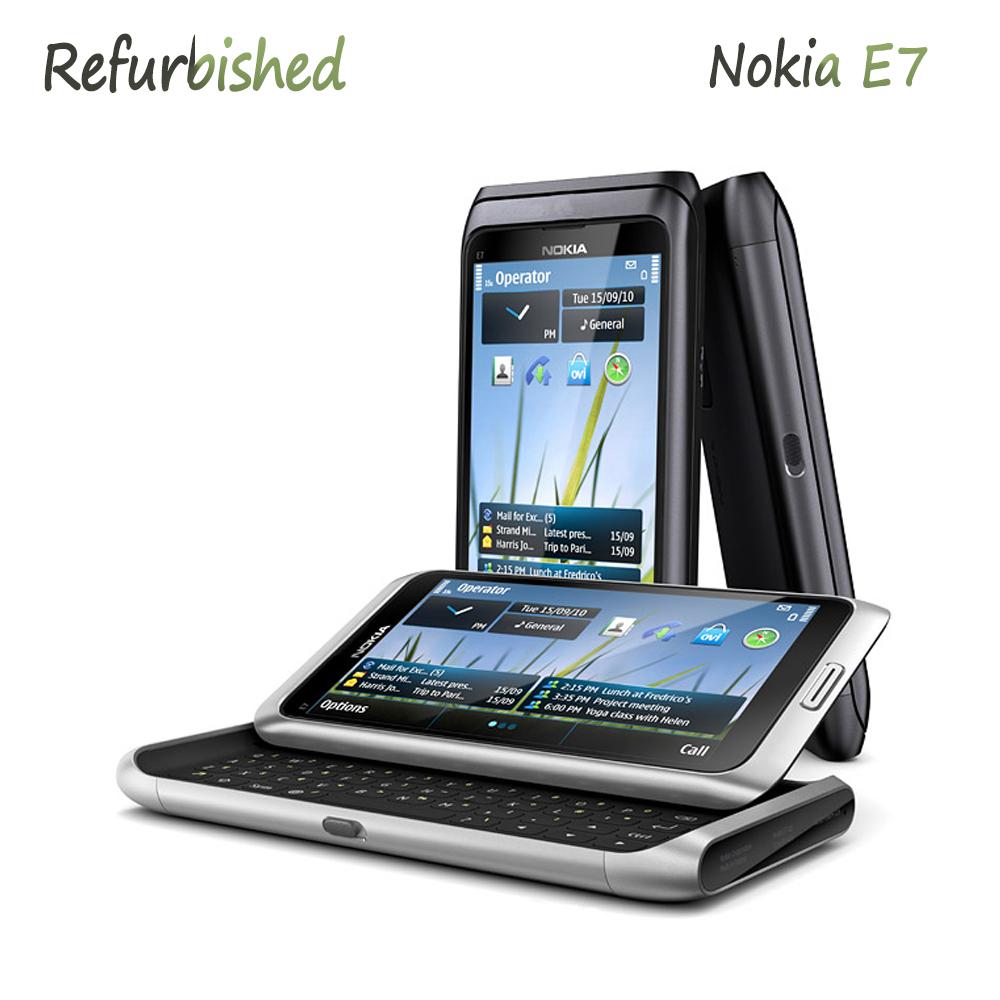 Generalüberholtes Nokia Original Entsperrtes Nokia E7 E-00 4.0 3G WIFI Mobiltelefon Slider Handy Mit 1 SIM Simple Set schwarz