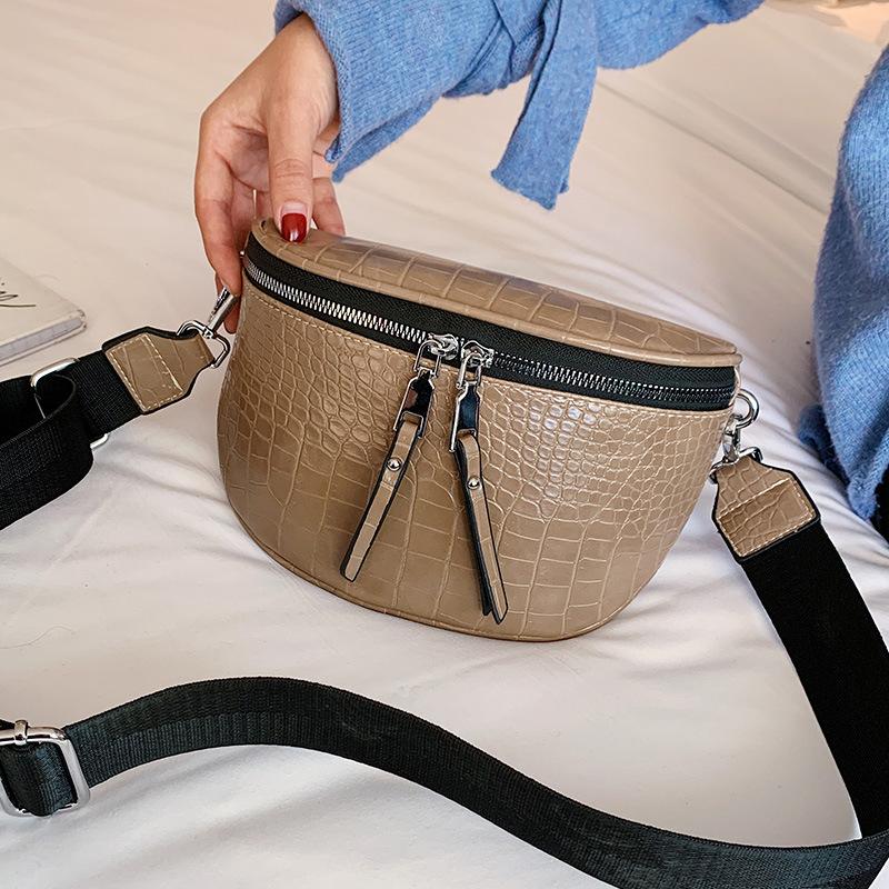 Yogodlns Modische Umhängetasche mit Krokodilmuster für Damen, PU-Leder, Satteltasche, Umhängetasche, Handtasche 24*8*17cm khaki