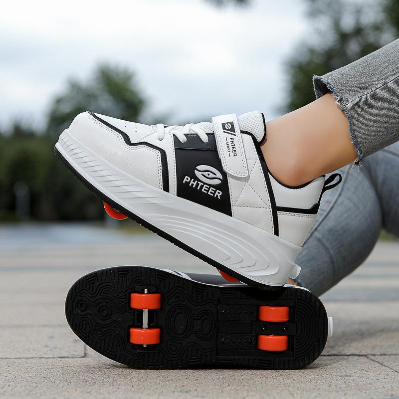 Neue Kinder Laufschuhe Rollschuhe Jungen Vierrad Laufschuhe Schüler Verformbare Skates Mädchen Radschuhe Automatisch 40