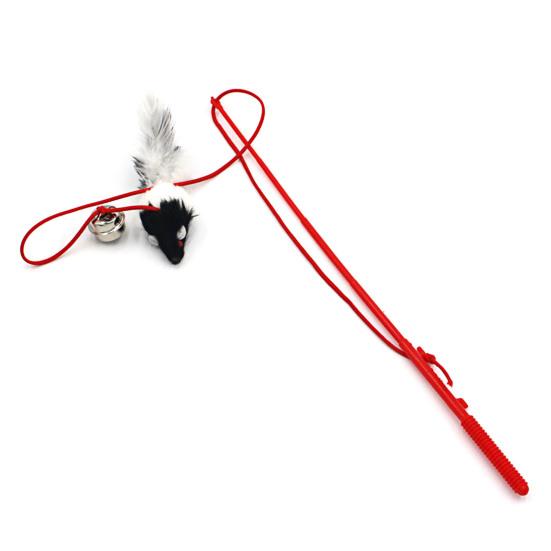 Teaser Stick Mausform Interaktiver Kunststoff Katze Teaser Stick für Drinnen
