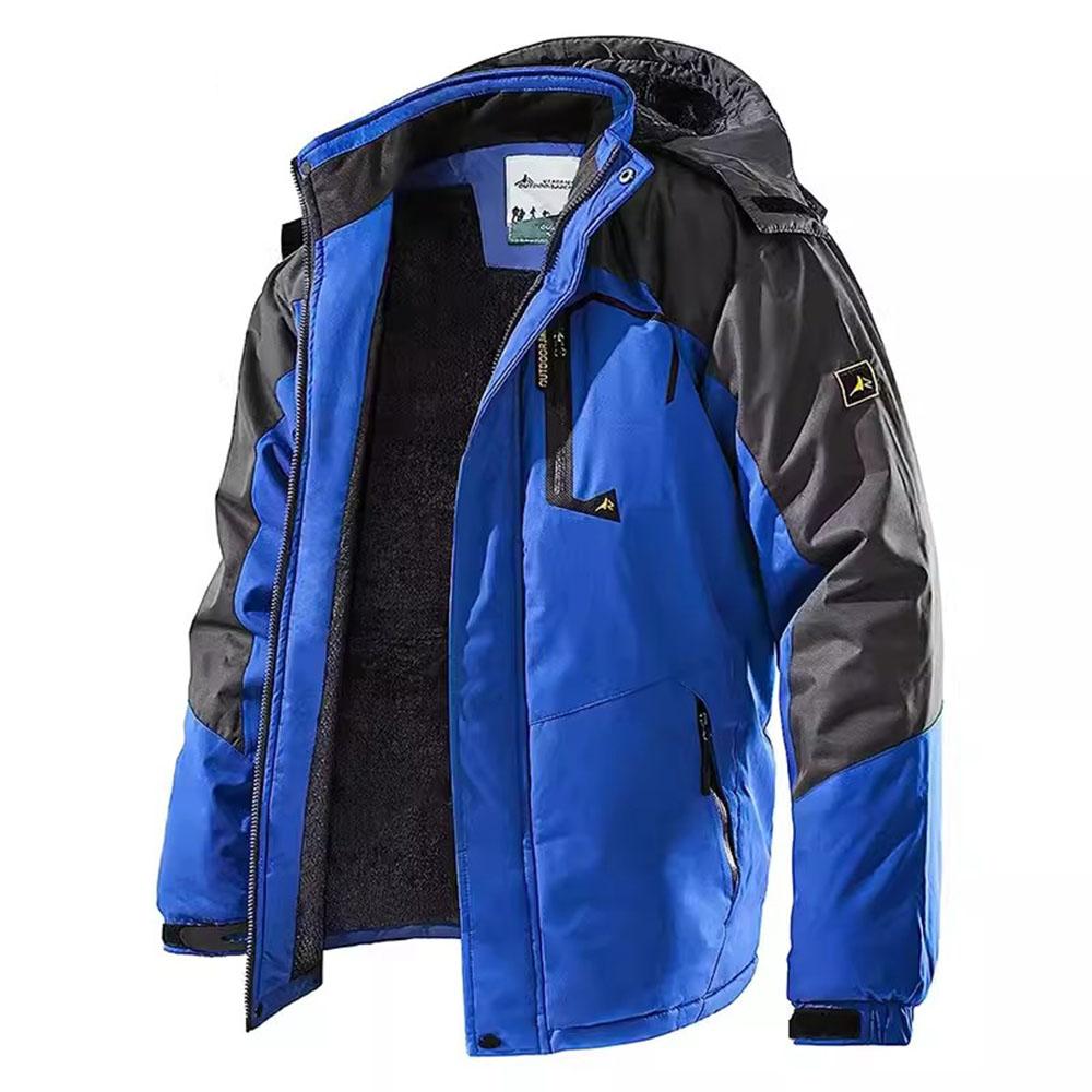 Herren Winter Parkas Outdoor Jacke Verdicken Fleece Warme Wasserdichte Windjacke Ski Jacken Klettern Männer Dicken Mantel Heißer Verkauf L blau