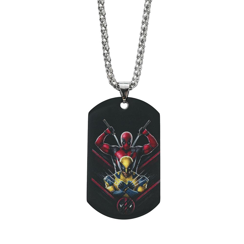 Marvel Deadpool & Wolverine Halskette Beste Freunde Herz Deadpool & Wolverine Halskette für Damen Herren Cosplay Schmuck Geschenk black