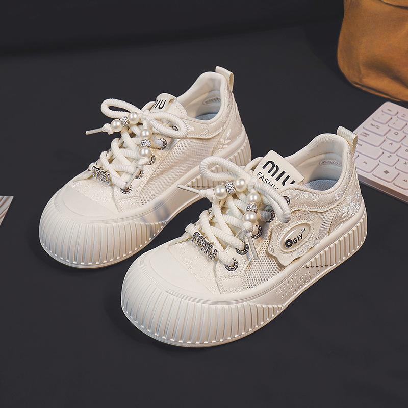 Plateau Mesh Schuhe Damen Mesh Atmungsaktiv Weiße Schuhe Neu Sommer Dünn Studenten Sportlich Lässig Board Schuhe Kinder 40 beige
