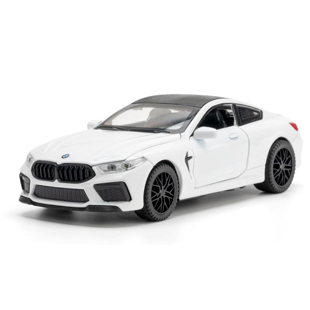 1/32 BMW M8 IM Supercar Legierung Druckguss & Spielzeug Fahrzeuge Metall Spielzeug Auto Modell Sound und Licht Sammlung Kinder Spielzeug weiß