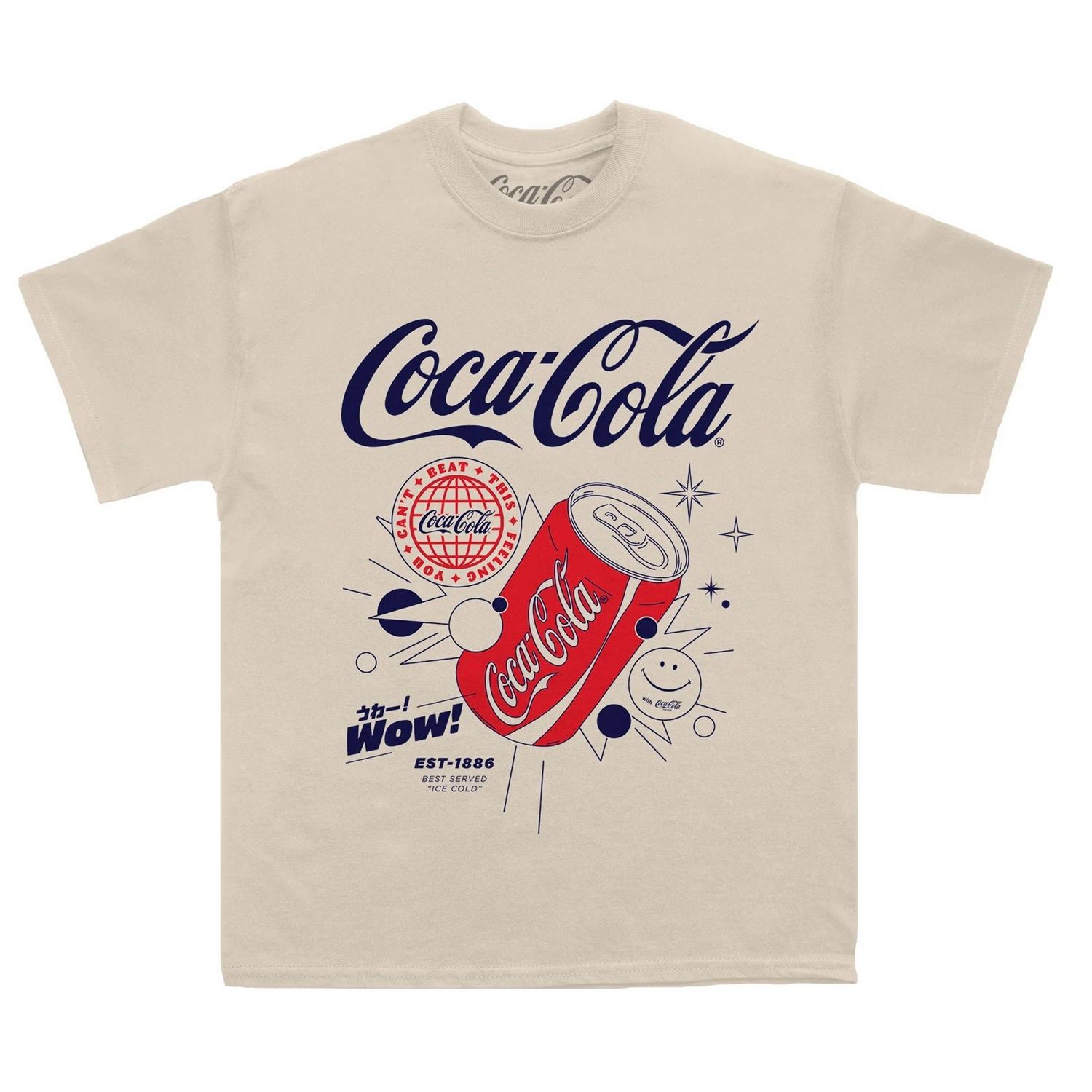 Coca-Cola Unisex-T-Shirt „Wow Can“ für Erwachsene XL sand