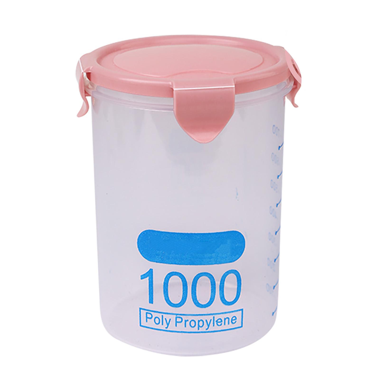 Vorratsdose für Lebensmittel, 1000 ml, Kunststoff, stapelbar, luftdicht, Vorratsdose für Müsli und trockene Lebensmittel für die Küche rosa