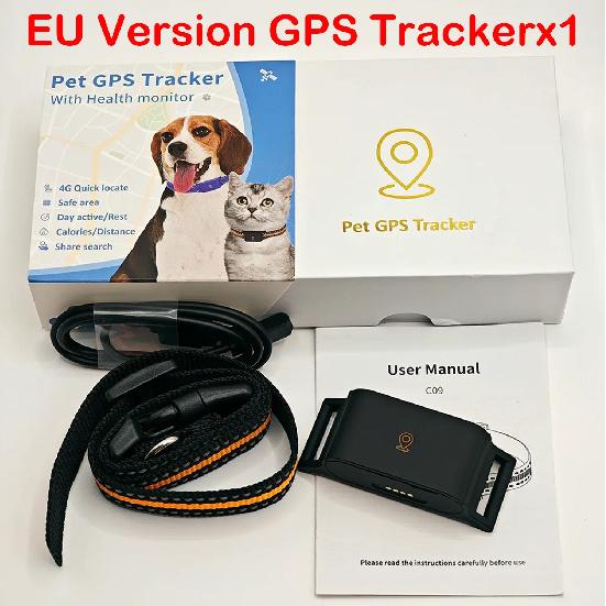 IP67 Wasserdicht Mini 4G GPS Tier Tracker Halsband Anti-Verlust Echtzeit-Tracking Hund Katze Locator Haustier Hund Katze Mode Halsband Type A-EU