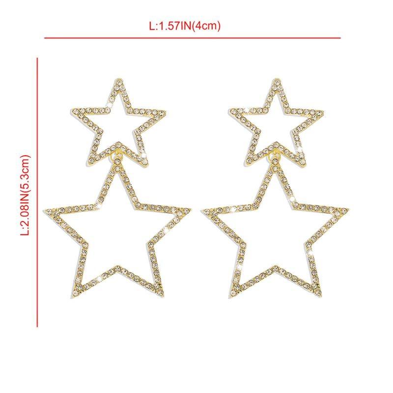 1 paar Stern Stud Ohrringe Für Frauen Mädchen Strass Big Star Baumeln Ohrringe Mode Ohrringe Partei Schmuck Geschenke gold