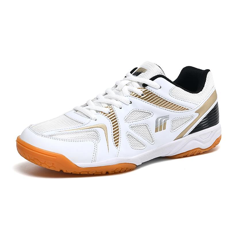Jugend Erwachsene Neue Hohe Qualität Schock-absorbieren Anti-skid Tragen-beständig Outdoor Tischtennis Schuhe Badminton Schuhe Tennis schuhe 36 gold/weiß