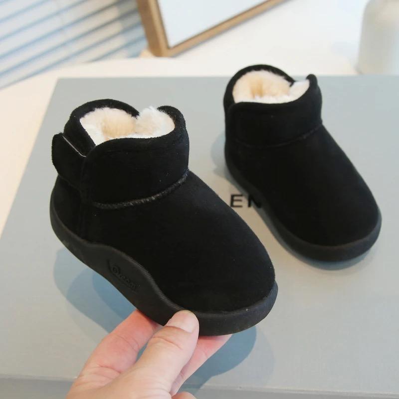 Kleinkind Baby Stiefel Winter Jungen Mädchen Warme Baby Schnee Stiefel Plüsch Weichen Boden Säuglings Schuhe Neugeborenen Baby Outdoor Turnschuhe Kinder schuhe 22 schwarz