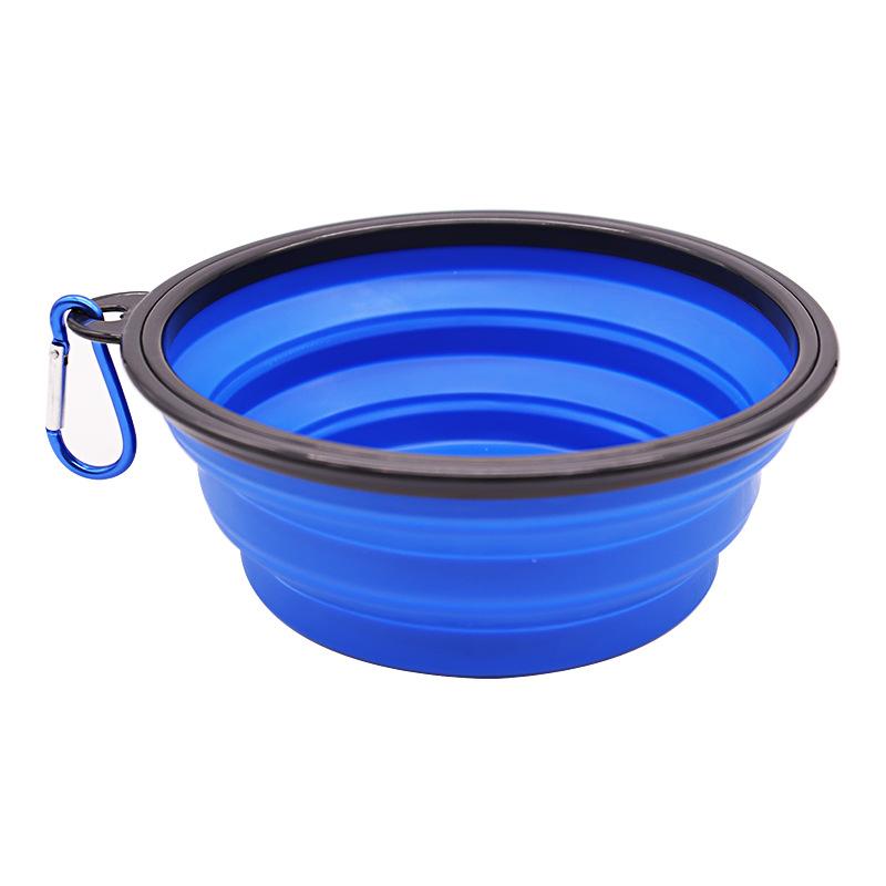 350ML/1000ML Faltbare Silikon Pet Schüssel Tragbare Welpen Lebensmittel Behälter Zusammenklappbare Feeder für Outdoor Camping Hund Zubehör 350ml blau