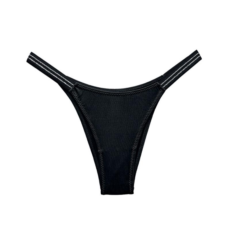 Europäische und amerikanische Unterwäsche mit niedriger Taille, sexy halbem Gesäß, Fitness-Übungen, Hüftheben, hoher Gabel, Bikini-Unterwäsche für Frauen XL schwarz