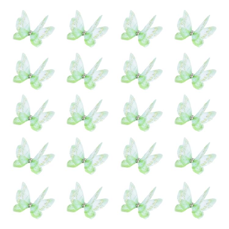 20 Stück Schmetterlingsapplikationen Aufnähen Organza-Patches Stickapplikationen zum Nähen Basteln Hochzeitskleid Haarschmuck