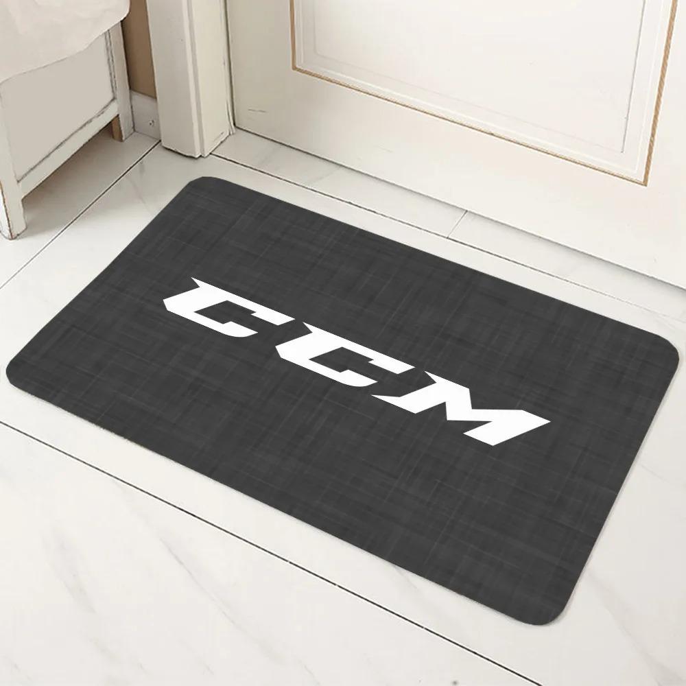 CCM Retro Eishockey Logo Fußmatte Rutschfest Strapazierfähiger Teppich Waschbare Bodenmatte für Eingang Badezimmer Wohnzimmer Küche Ganzjahres 40x60cm