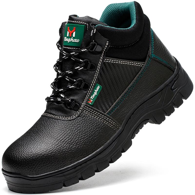 Sicherheitsschuhe mit Stahlkappe für Herren, Lederstiefel, Arbeitsschuhe, Herren, zerstörbare Sicherheitsschuhe, Arbeitsstiefel für Herren, Industrieschuhe 46