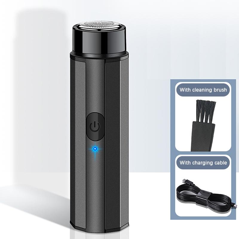 2022 Mini-Elektrorasierer für Männer, tragbarer elektrischer Rasierer, Bart, USB-Rasierer schwarz